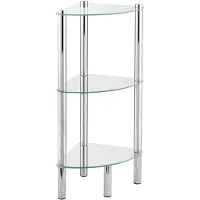 Wenko Eckregal "Yago", transparent (glänzend, ablagen: transparent, transparent), B:30cm H:74cm T:30cm, Edelstahl, Regale, Eckregal, 1 Ablage