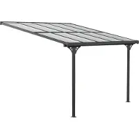 Westmann , Aluminium Terassenüberdachung mit Doppelstegplatten "Bruce", schwarz, 313 x 300 x 225-270 cm (L x B x H)