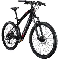 Zundapp E-Bike ZÜNDAPP "Z898" Gr. 48, schwarz (schwarz, rot, schwarz), Elektrofahrräder, 48cm, 27,5 Zoll (69,85cm), E-Bike, Pedelec, Elektrofahrrad für Damen u. Herren, MTB