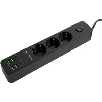 Proove Steckdosenleiste 2M 2500W Steckdose P-03 (3Xac + 4Xusb + 2Xtype-C) Schwarz
