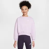 Nike Sportswear Club Fleece-Sweatshirt mit Rundhalsausschnitt und kastiger Passform (Mädchen) - Lila |Größe XL