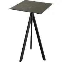 Essentials Infinity Tripod Stehtisch Schwarz frame + Midnight Marble HPL 70x70 cm