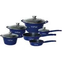 Northix 10-teiliges Stielkasserollen-Set - blau