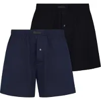 Bruno Banani Weiter Boxer "Loose Fit", Herren, Gr. S, blau (marine, schwarz), Obermaterial: 100% Baumwolle, unifarben, körpernah, Unterhosen Weiter Boxer, mit Knopfleiste