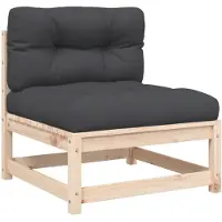 The Living Store Gartensofa ohne Armlehnen mit Kissen Massivholz Kiefer