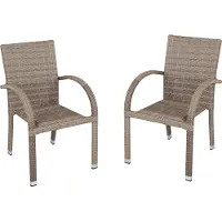 Garden Pleasure Stapelstuhl »Modesto«, BxTxH: 57 x 64 x 90 cm, Aluminium/ Kunststoffgeflecht - braun