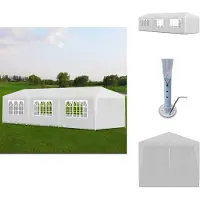 vidaXL Partyzelt 3x9 m Weiß - Pavillons & Partyzelte