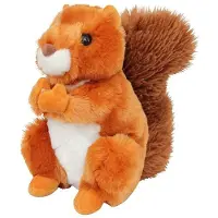 Nature Planet Plusch-Eichhornchen - weicher Pluschstoff - viele Details - rot - 18 cm