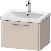 Duravit D-Code Waschtischunterschrank DC4665010910000 Griff Chrom, Taupe matt, Wandhängend, Auszug 1, 584x400x460 mm