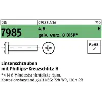 Reyher ISO 7045 - Stahl 4.8 DiSP (Dickschichtpass.) - M 5x8 - Linsenschrauben metrisch mit Kreuzschlitz H