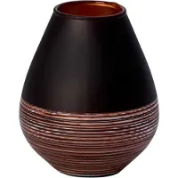Villeroy & Boch Dekovase "Vase Soliflor Manufacture Swirl 12,2 cm schwarz-kupfer", bunt (schwarz, kupfer), Vasen, Dekovase