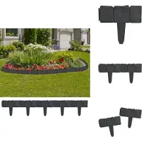 vidaXL Kunststoff Garten- / Rasenzaun Steinoptik 41 tlg. 10 m - Beeteinfassungen