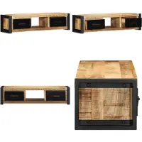vidaXL TV-Schrank 100x30x25 cm Raues Massivholz Mango