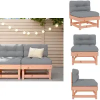 vidaXL Mittelsofa mit Kissen Massivholz Douglasie - Gartensofaelemente