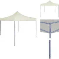 vidaXL Profi-Partyzelt Faltbar 2×2 m Stahl Creme - Pavillons & Partyzelte