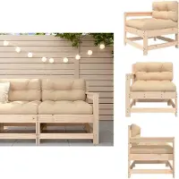 vidaXL Gartenstuhl mit Kissen Massivholz Kiefer - Gartensofaelemente