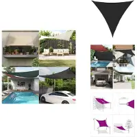 vidaXL Sonnensegel 160 g/m² Schwarz 4x4x4 m HDPE - Sonnenschirme & Sonnenschutze