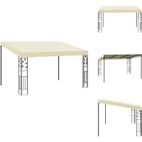 vidaXL Wand-Pavillon 4x3x2,5 m Cremeweiß - Pavillons & Partyzelte