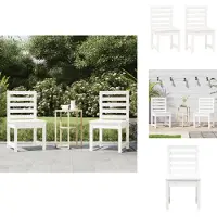 vidaXL Gartenstühle 2 Stk. Weiß 40,5x48x91,5 cm Massivholz Kiefer - Gartenstühle