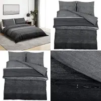 The Living Store Bettwäsche-Set Dunkelgrau 260x220 cm Baumwolle