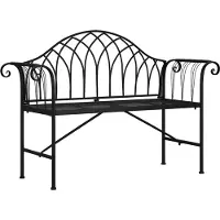 vidaXL 2 Sitzer Gartenbank 128 cm Schwarz Stahl - Gartenbank - Gartenbänke - Bank - Sitzbank