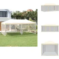 vidaXL Partyzelt Faltbar mit Seitenwänden Creme 3x6 m - Pavillons & Partyzelte