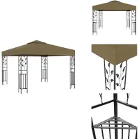 vidaXL Pavillon 3x3 m Taupe 180 g/m² - Pavillons & Partyzelte