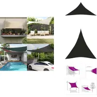 vidaXL Sonnensegel 160 g/m² Schwarz 5x6x6 m HDPE - Sonnenschirme & Sonnenschutze