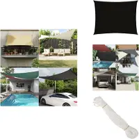vidaXL Sonnensegel Oxford-Gewebe Rechteckig 2,5x4 m Schwarz - Sonnenschirme & Sonnenschutze