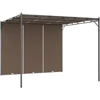 vidaXL Gartenpavillon mit Seitenvorhang 3x3x2,25 m Taupe - Pavillons & Partyzelte