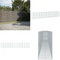 vidaXL Gabione mit Deckel 1200x100x200 cm Verzinktes Eisen