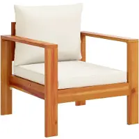 The Living Store Gartensessel mit Kissen Massivholz Akazie