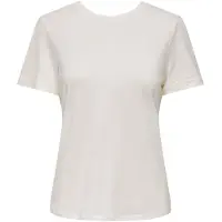 ONLY Kurzarmshirt "ONLSIGRID S/S O-NECK TOP JRS", Damen, Gr. M (38), weiß (cloud dancer), Jersey, Obermaterial: 50% Baumwolle, 50% Modal, unifarben, Rundhals, Shirts Kurzarmshirt