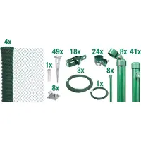 GAH Alberts Maschendrahtzaun ALBERTS, grün (grün, mit bodenhülsen), H:80cm, Stahl, Zaunelemente, Maschendrahtzaun, verschiedene Abmessungen, mit oder ohne Bodenhülse