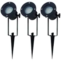 Ritos LED's Garden 3 x LED Gartenspot mit Erdspieß 3 x 3W schwarz warmweiß 3000K