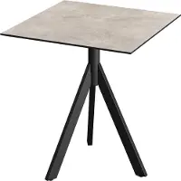 Veba Infinity Tripod Terrassentisch Schwarz frame + Moonstone HPL 70x70 cm