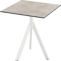 Veba Infinity Tripod Terrassentisch Weiß frame + Moonstone HPL 70x70 cm