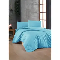 L'essentiel Maison , Turquoise, Ranforce Doppel-Bettbezug-Set (FR), Türkis, 100 % BAUMWOLLE RANFORCE, 200 x 200 cm