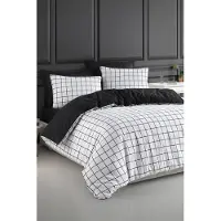 L'essentiel Maison , Bettbezug-Set für Super-King-Size-Betten (FR), Artus - Black, 65 % BAUMWOLLE / 35 % POLYESTER, Schwarz, 260 x 220 cm