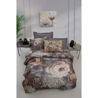L'essentiel Maison , 469, Doppel-Bettbezug-Set, Grau, 100 % POLYESTER-MICROSATIN, 200 x 220 cm