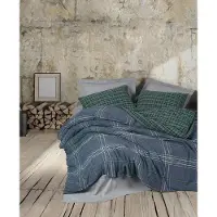 L'essentiel Maison , Isola - Blue, Blau, Einzel-XXL-Bettbezug-Set (DE), 50 % BAUMWOLLE / 50 % POLYESTER, 155 x 220 cm