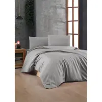 L'essentiel Maison , Grey, Ranforce Super King Bettbezug-Set (FR), 100 % BAUMWOLLE RANFORCE, Grau, 260 x 220 cm
