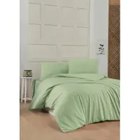 L'essentiel Maison , Light Green, Ranforce Einzelbettbezug-Set (FR), Hellgrün, 100 % BAUMWOLLE RANFORCE, 140 x 200 cm
