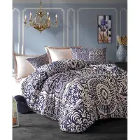 L'essentiel Maison , 484, Einzelbettbezug-Set, Dunkelblau, 100 % POLYESTER-MICROSATIN, 160 x 220 cm