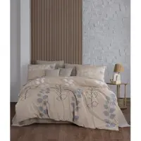 L'essentiel Maison , Henna, Doppel-Bettbezug-Set, Beige, 50 % BAUMWOLLE / 50 % POLYESTER, 200 x 220 cm