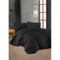 L'essentiel Maison , Black, Ranforce Einzelbettbezug-Set (FR), Schwarz, 100 % BAUMWOLLE RANFORCE, 140 x 200 cm