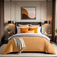 L'essentiel Maison , Tonne Orage - 25, Bettwäschen, Orange, Baumwolle, 200 x 200 cm