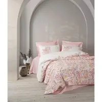 L'essentiel Maison , Muna - Pink, Rosa, Ranforce Super King Bettbezug-Set (FR), 100 % BAUMWOLLE RANFORCE, 260 x 220 cm