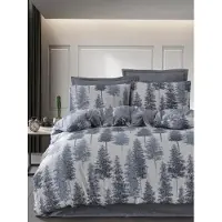 L'essentiel Maison , Bettbezug-Set für Super-King-Size-Betten (FR), Forrest - Blue, 65 % BAUMWOLLE / 35 % POLYESTER, Blau, 260 x 220 cm