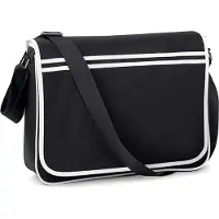 Bagbase Retro Messenger-Tasche, 12 Liter BC1315 (Einheitsgröße) (Schwarz/Weiß)